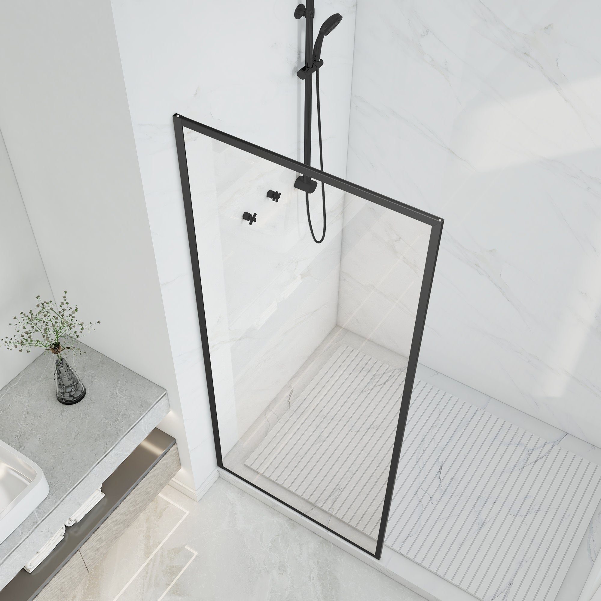 SD-AZ22-01PRX - ANZZI Welle 74 in. x 34 in. Framed Fixed Shower