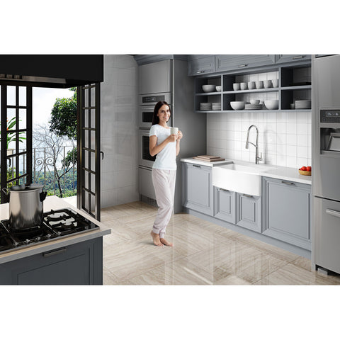 K-AZ273-A1 - ANZZI Prisma Series Farmhouse Solid Surface 36 in. 0-Hole Single Bowl Kitchen Sink with 1 Strainer in Matte White