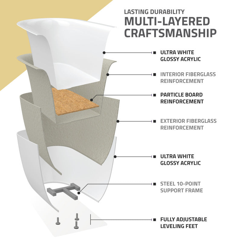 FT-AZ098-59 - ANZZI Chand Series 59 in. x 30 in. Flat Bottom