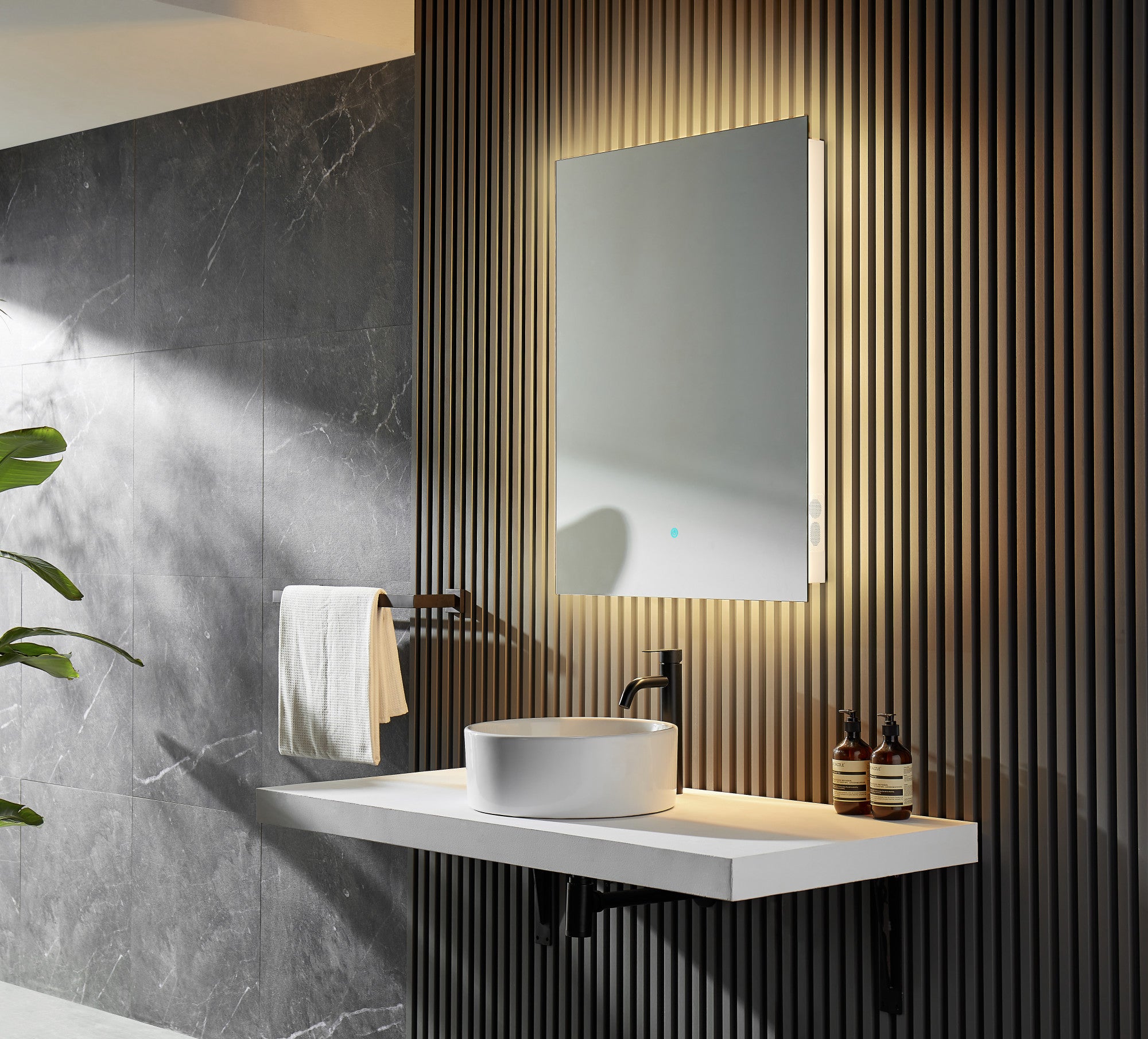 BA-LMDFXBT005WH - ANZZI Stellar 36 in. H x 28 in. W Frameless LED