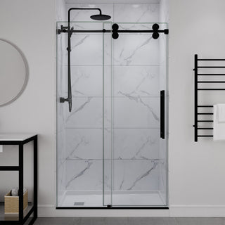 Ozean Series 44 to 48 in. x 76 in. Frameless Shower Door with Sliding with Tsunami Guard Tempered Clear Glass