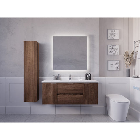 VT-MR4SCCT48-DB - 48 in. W x 20 in. H x 18 in. D Bath Vanity Set in Dark Brown with Vanity Top in White with White Basin and Mirror