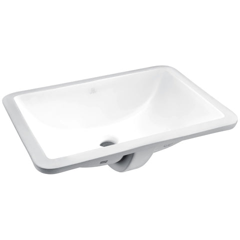ANZZI Lanmia Series 24 in. Ceramic Undermount Sink Basin in White