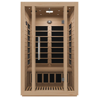 SC-SS0008-2P - SteamSpa Maldives 2-Person Indoor Hemlock Wooden Low EMF Carbon FAR Infrared Home Sauna Room with LED Touch Control Panel