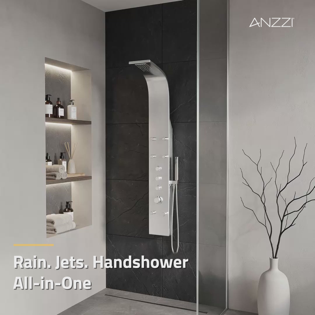 SP-AZ026 - ANZZI Fontan 64 in. 6-Jetted Full Body Shower Panel