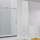 Mountain 48 in Reversible Frameless Sliding Glass Shower Door with Soft-Close System and Brushed Gold Finish