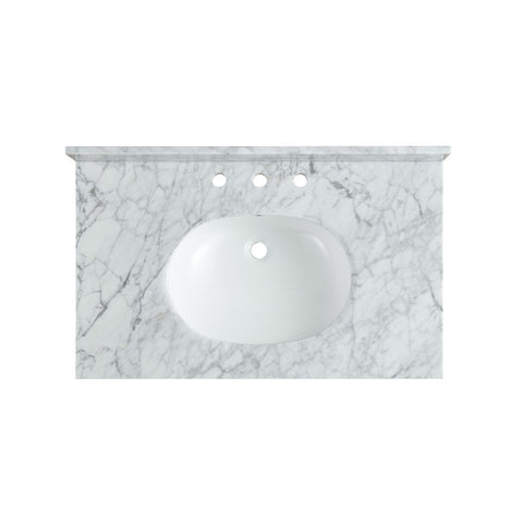 ANZZI Verona 34.5 in. Console Sink with Carrara White Counter Top