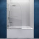 34 in. by 56 in. Frameless Hinged Tub Door in Brushed Nickel