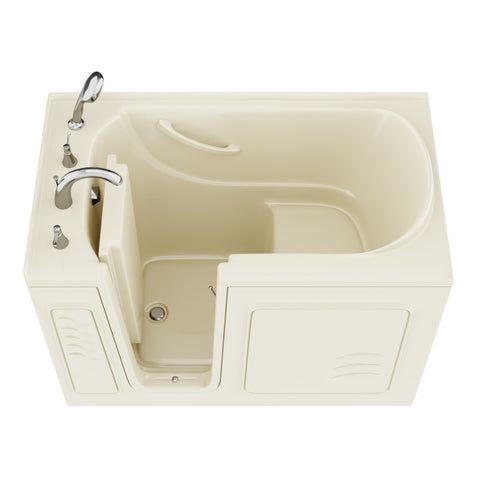 AZ3053LBS - ANZZI Coupe Series 30 in. x 53 in. Left Drain Quick Fill Walk-In Soaking Tub in Biscuit