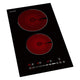 Twilight Collection 12-In. Electric Cooktop in Black Glass with Dual-Zone Control, Radiant Heating, and Ceramic Hobs