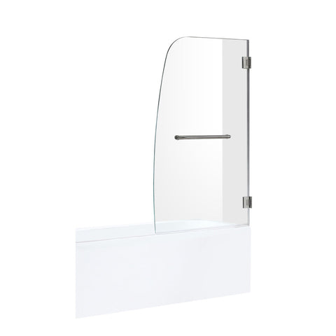 ANZZI 5 ft. Acrylic Rectangle Tub With 34 in. by 58 in. Frameless Hinged Tub Door