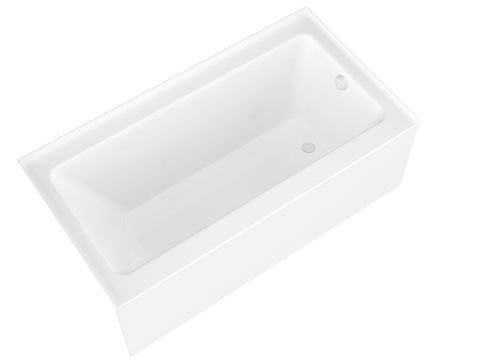 60 in. L x 32 in. W x 83 in. H Right Drain White Rectangular Tub with Frameless Sliding Tub Door in Brushed Nickel