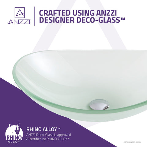 ANZZI Forza Series Deco-Glass Vessel Sink in Lustrous Frosted