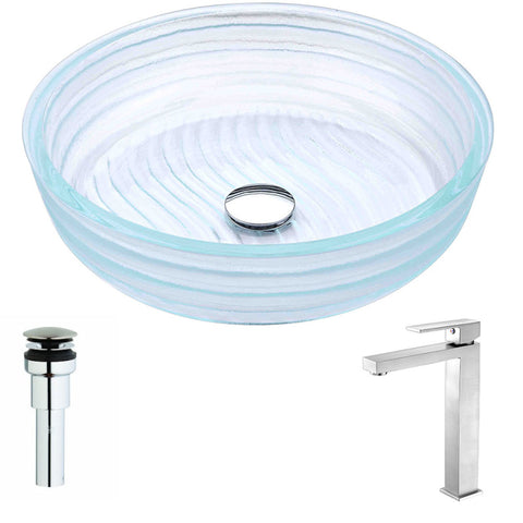 Canta Series Deco-Glass Vessel Sink with Enti Faucet