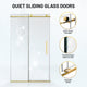 Mountain 48 in Reversible Frameless Sliding Glass Shower Door with Soft-Close System and Brushed Gold Finish