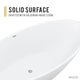 Masoko Series 74 in. x 34 in. Flat Bottom Solid Surface Freestanding Soaking Bathtub with Center Drain in Matte White