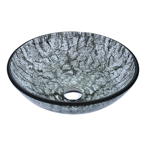 LS-AZ8230 - ANZZI Gardena Series Deco-Glass Vessel Sink in Verdure Silver