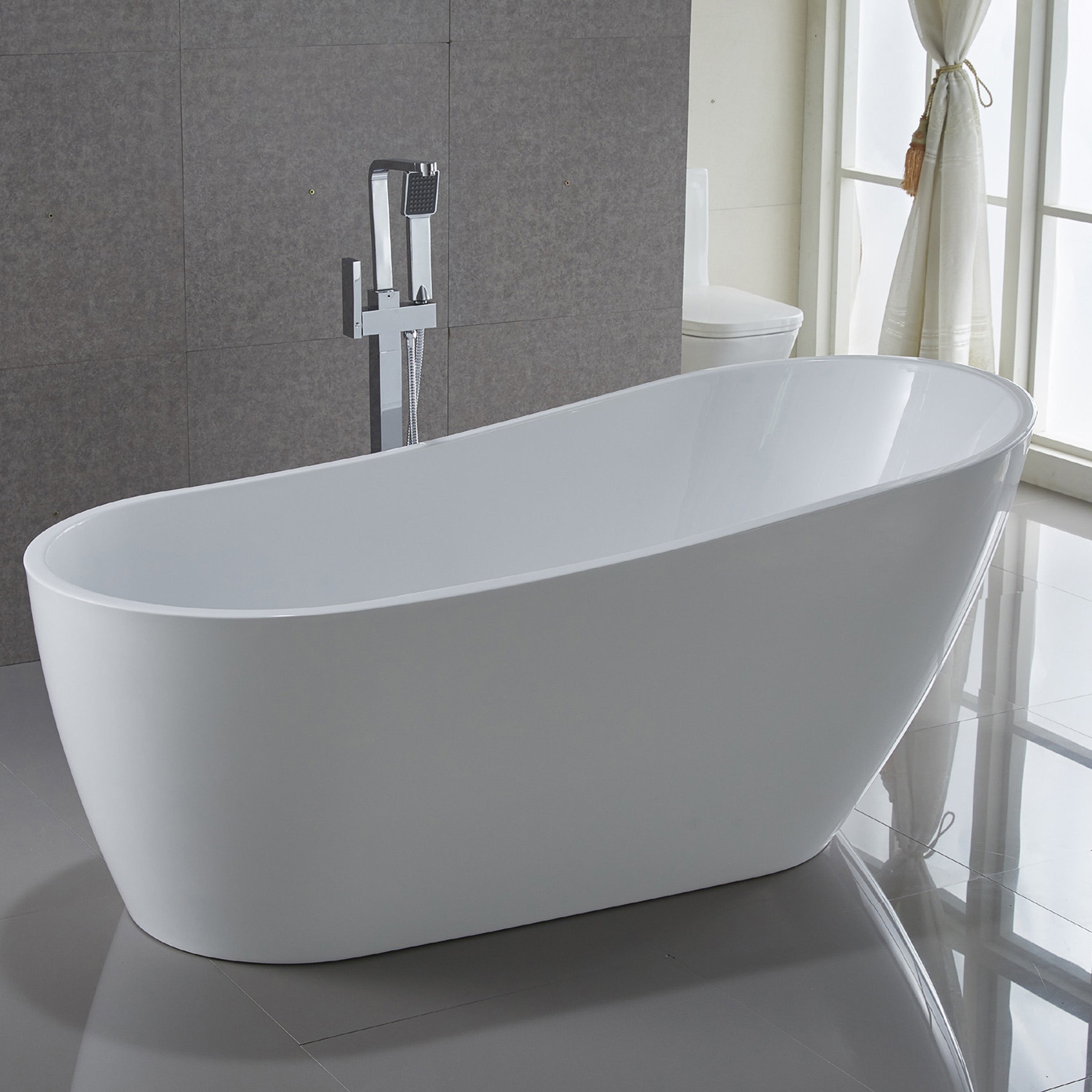 FT-AZ093 - ANZZI Trend Series 67 in. x 32 in. Flat Bottom Acrylic