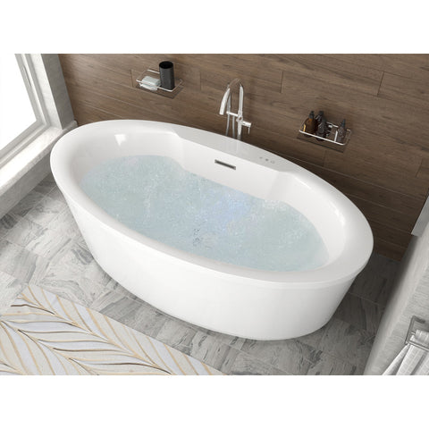 FT-AZ077 - ANZZI Jarvis Series 67" Air Jetted Freestanding Acrylic Bathtub in White