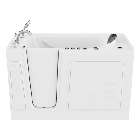 ANZZI ANZZI 30 in. x 60 in. Left Drain Quick Fill Walk-In Whirlpool and Air Tub with Powered Fast Drain in White