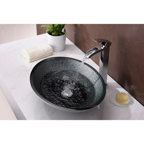 ANZZI Onyx Series Vessel Sink in Black