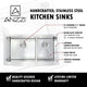 ANZZI Elysian Farmhouse 36 in. Double Bowl Kitchen Sink with Sails Faucet