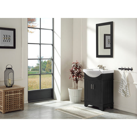 Montbrun 24 in. W x 34 in. H Bath Vanity with White Basin and Mirror