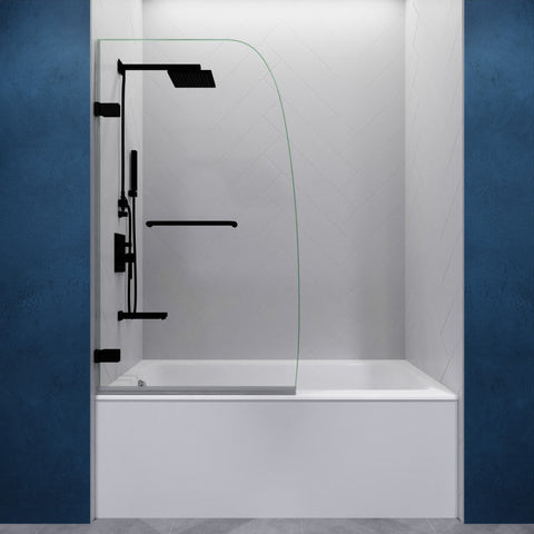 ANZZI Grand Series 31.5 in. by 56 in. Frameless Hinged Tub Door