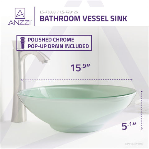 ANZZI Sonata Series Deco-Glass Vessel Sink in Lustrous Light Green