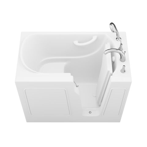 AZB2646RWS - ANZZI Value Series 26 in. x 46 in. Right Drain Quick Fill Walk-in Saoking Tub in White