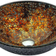 Tuasavi Series 17 in. Bathroom Vessel Sink with Scratch-Tough and Stain-Resistant Non-Porous Surface in Brown Glass