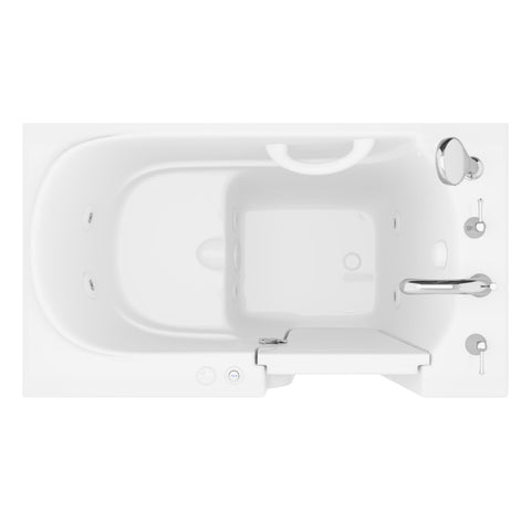 AZB2646RWH - ANZZI Value Series 26 in. x 46 in. Right Drain Quick Fill Walk-in Whirlpool Tub in White