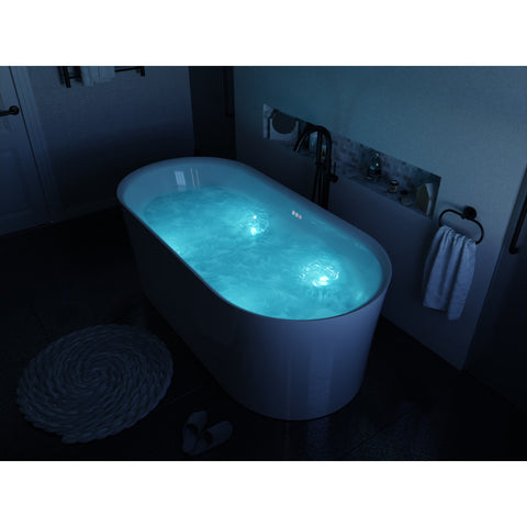 FT-AZ067 - ANZZI Jericho Series 67" Air Jetted Freestanding Acrylic Bathtub in White