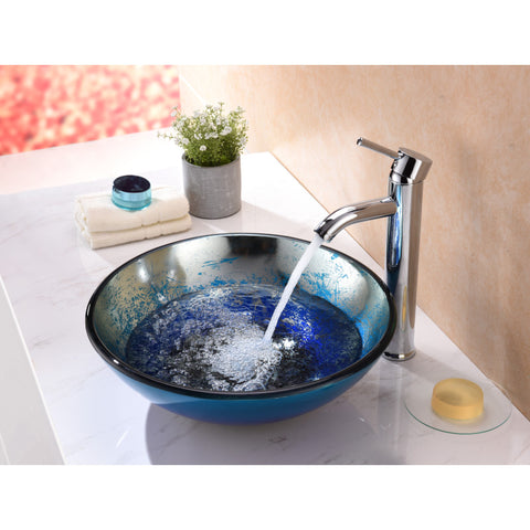 Chilasa Vessel Sink in Blue Chilasa Vessel Sink in Blue