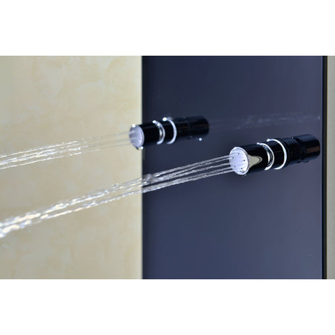 SP-AZ018 - ANZZI Melody 59 in. 6-Jetted Shower Panel with Heavy Rain Shower and Spray Wand in Black Deco-Glass