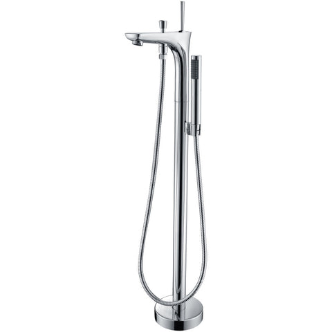FS-AZ0029CH - ANZZI Kase Series Single-Handle Freestanding Claw Foot Tub Faucet with Hand Shower in Polished Chrome