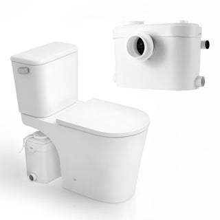 ANZZI Nesso 1.6 GPF Upflush Macerating Toilet System, Comfort Height, Soft-Close Lid, Powerful 0.8 HP Pump (26 ft Vertical / 197 ft Horizontal), Multi-Fixture Capacity, White