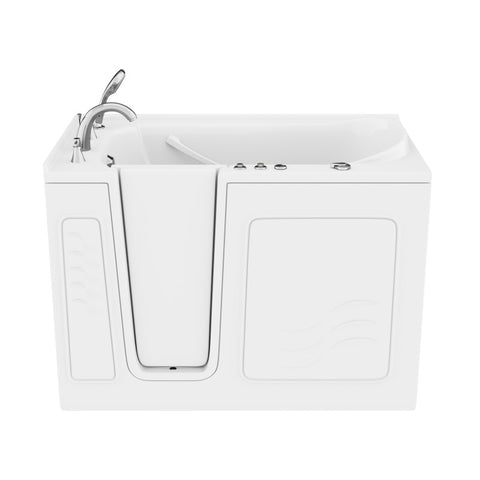 ANZZI 30 in. x 53 in. Left Drain Quick Fill Walk-In Whirlpool Tub with Powered Fast Drain in White