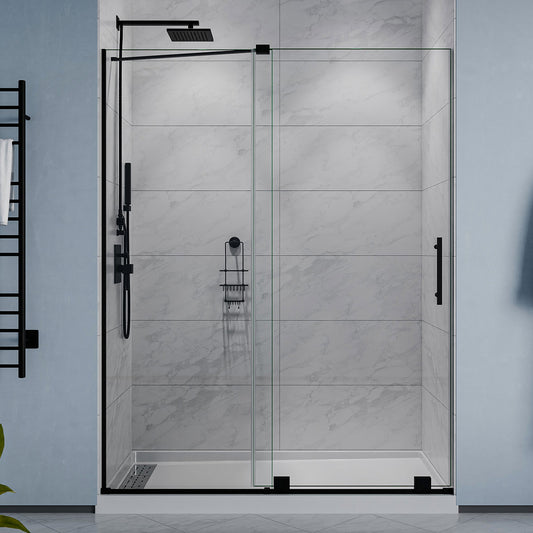 Longboat Series Sliding Semi-Frameless Shower Door with Tsunami Guard Tempered Glass