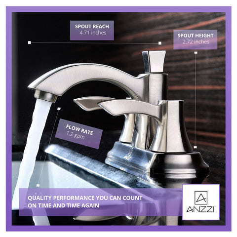ANZZI Vista Series 4 in. Centerset 2-Handle Mid-Arc Bathroom Faucet