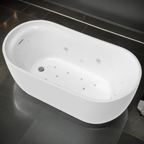 FT-AZ203 - ANZZI ANZZI Janet Series 67 in. Freestanding Acrylic Air and Whirlpool Bathtub with Touch Sensitive Control and Chroma Lights