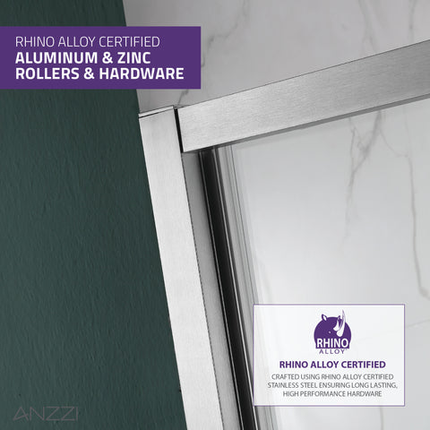 ANZZI Halberd 48 in. x 72 in. Framed Shower Door with TSUNAMI GUARD
