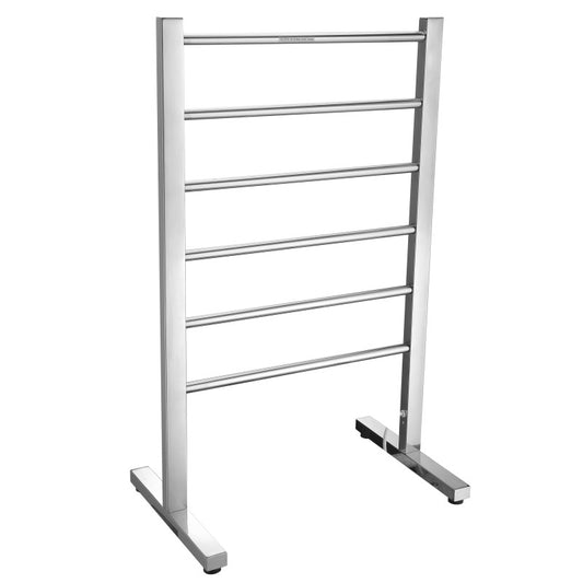 TW-AZ102CH - Riposte Series 6-Bar Stainless Steel Floor Mounted Electric Towel Warmer Rack in Polished Chrome