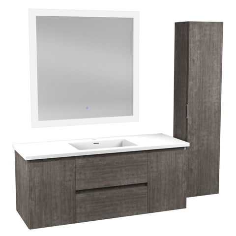 VT-MR4SCCT48-GY - ANZZI 48 in. W x 20 in. H x 18 in. D Bath Vanity Set in Rich Gray with Vanity Top in White with White Basin and Mirror
