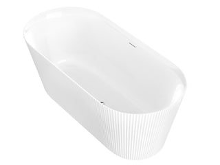 FT-AZ650-65 - ANZZI Bailey 65 in. Acrylic and Solid Surface Glossy Flatbottom Bathtub in White