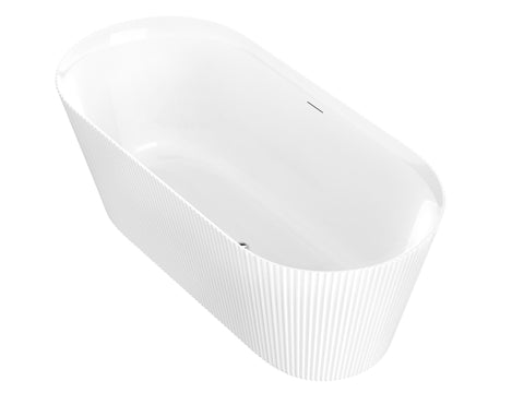 ANZZI Bailey 65 in. Acrylic and Solid Surface Glossy Flatbottom Bathtub in White