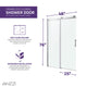 Rhodes Series 48 in. x 76 in. Frameless Sliding Shower Door with Handle