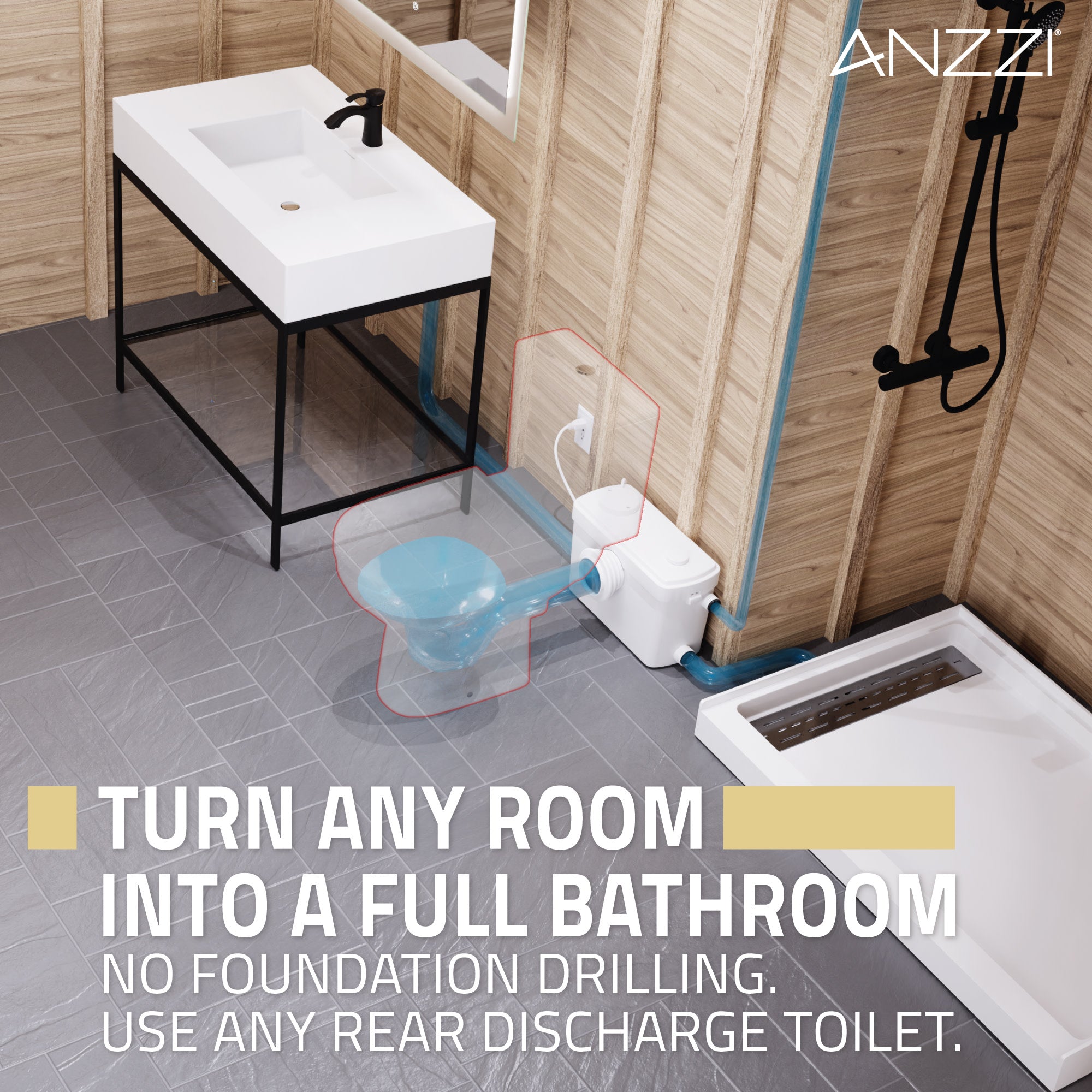 TL-AZ600MPWH - ANZZI NESSO 0.8-HP 115-Volt 33 GPM Macerator