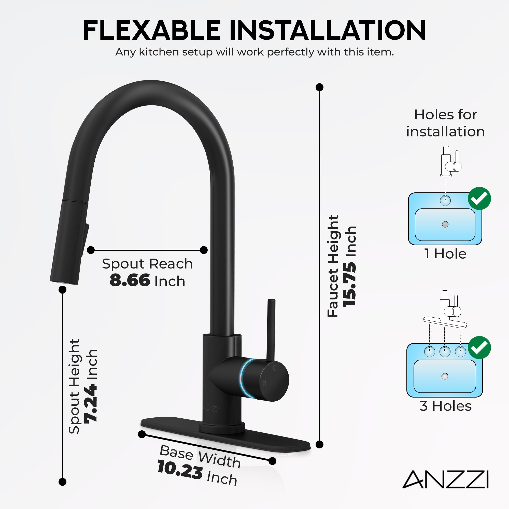 KF-AZ601MB - ANZZI Expedition Series 16 in. 1-Handle Pull-Down