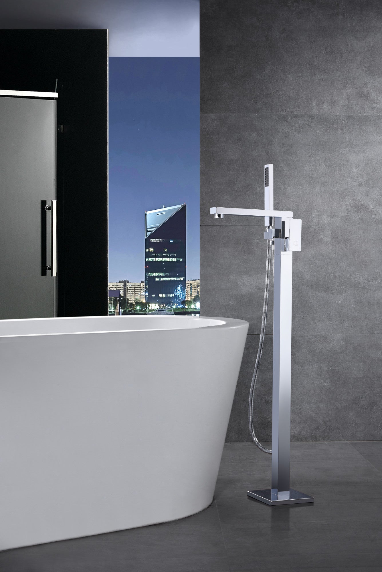 aya※  FS-AZ0037-PRX - ANZZI ANZZI Khone Floor Mount Tub Filler (41
